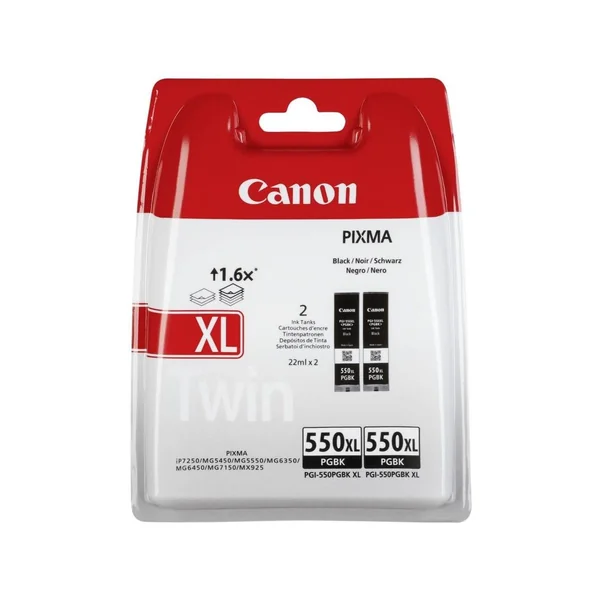 Pack 2 Cartuchos de tinta Original CANON PGI-550XL Negro