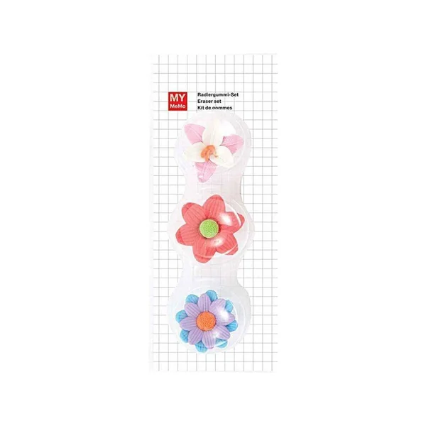 Pack 3 Gomas de Borrar RICO DESIGN Flores