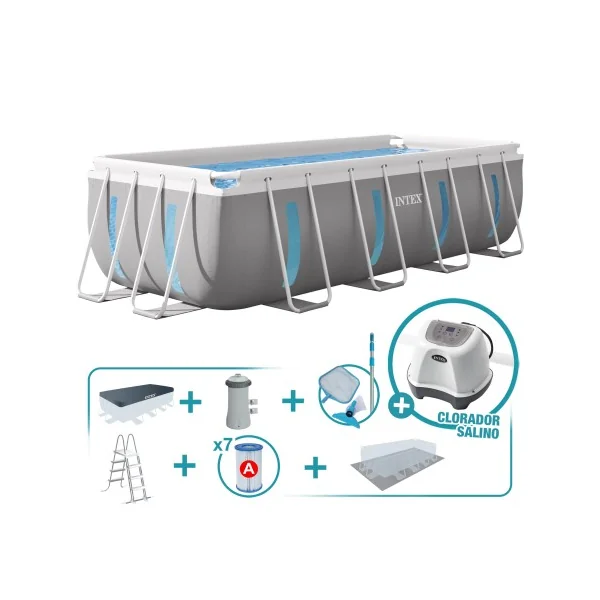 Pack Piscina desmontable rectangular Clearview 4 metros 7 accesorios