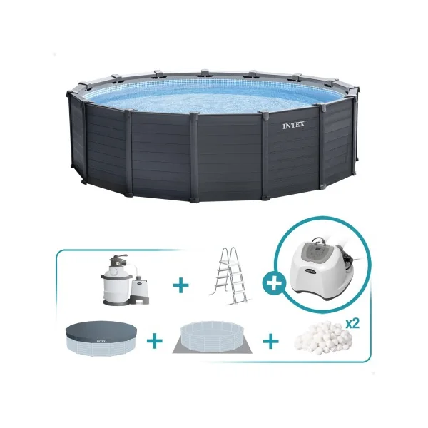 Pack Piscina desmontable redonda Graphite 5 metros 6 accesorios