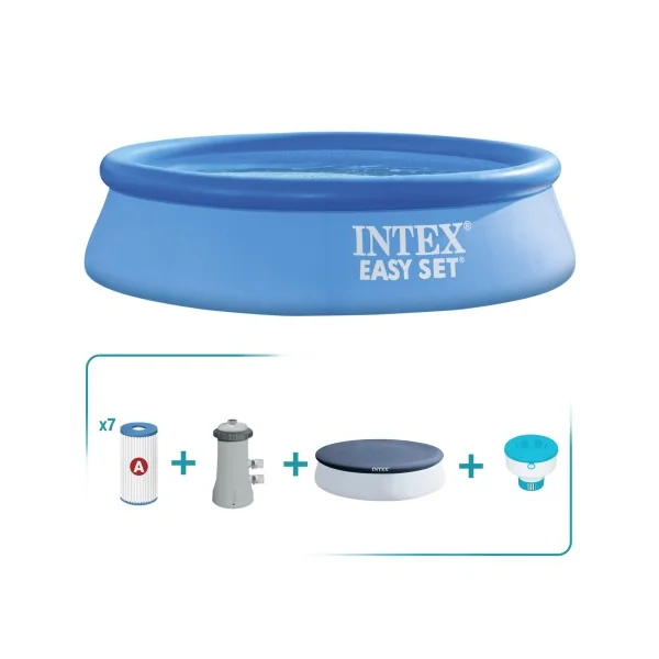 Pack Piscina hinchable redonda Easy Set 4 metros 4 accesorios