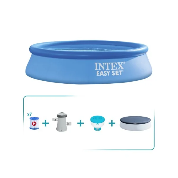 Pack Piscina hinchable redonda Easy Set Ø305x61 4 accesorios