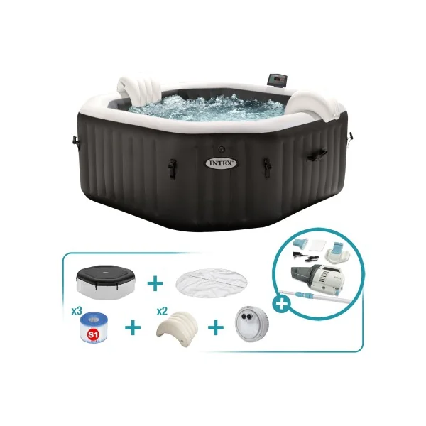 Pack Spa hinchable Jet & Bubble Massage 4 personas 6 accesorios
