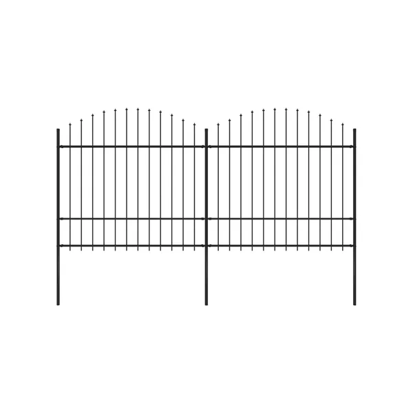 Panel de valla VIDAXL Negro Acero