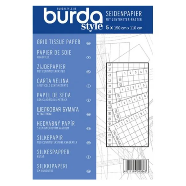 Papel de seda cuadriculado Burda