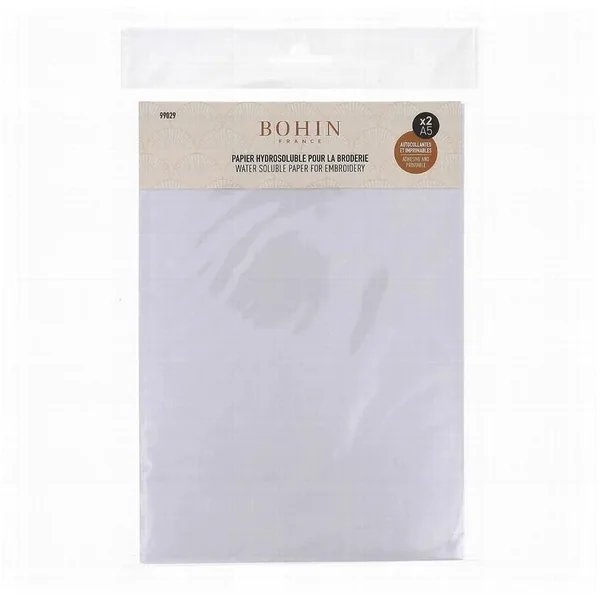 Papel Hidrosoluble Autoadhesivo para Bordado A5