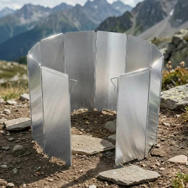 Paravientos plegable de camping de 10 placas