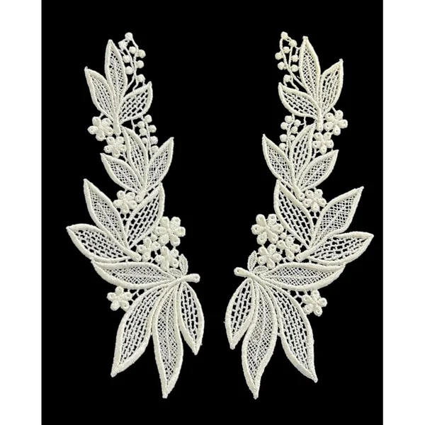 Pareja Apliques de Guipur Hojas y Flores AC