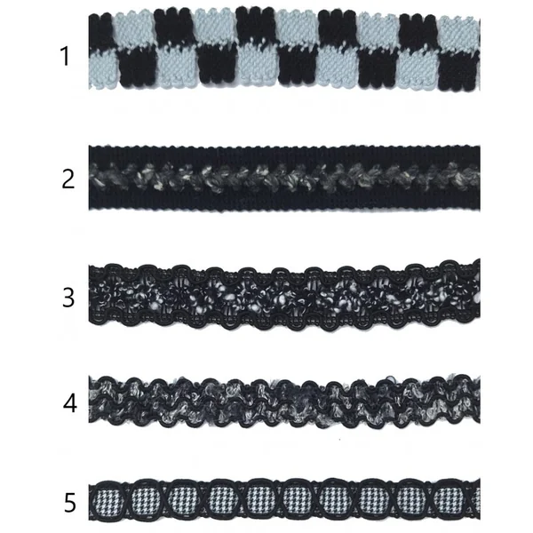Pasamanería Negra/Gris/Blanco Bérgamo - Cintas Decorativas