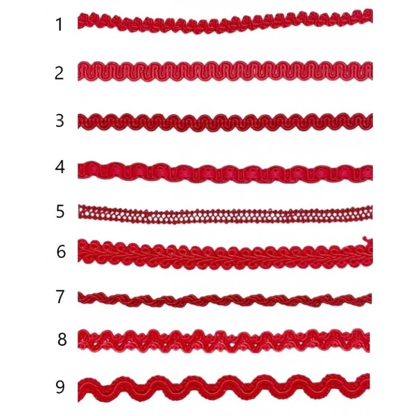 Pasamanería Roja PS10-2 - Variedad de Ribetes Decorativos