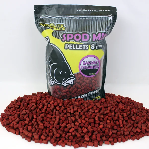 PELLETS SPOD MIX 8MM BANANA & STRAWBERRY 1800GR PRO ELITE