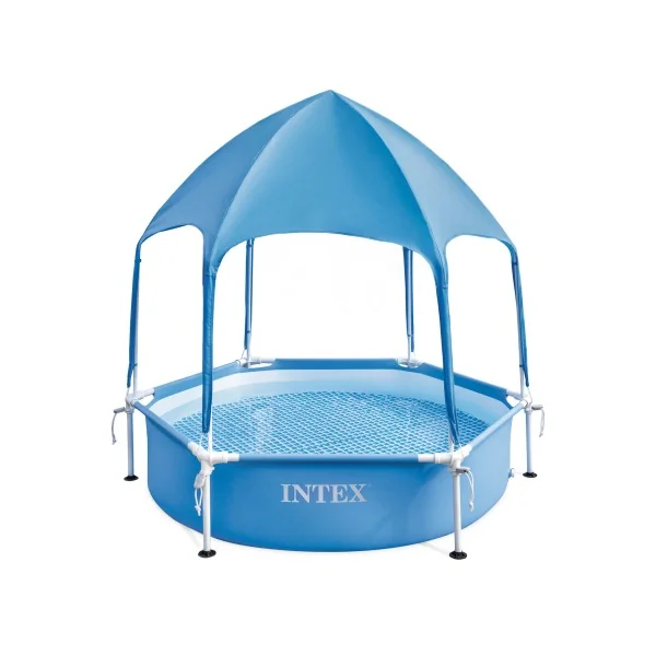 Piscina desmontable hexagonal Canopy Metal Frame 700 litros con toldo desmontable