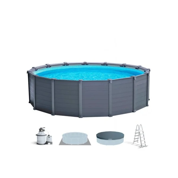 Piscina desmontable INTEX Graphite Grey Panel 4,8 metros
