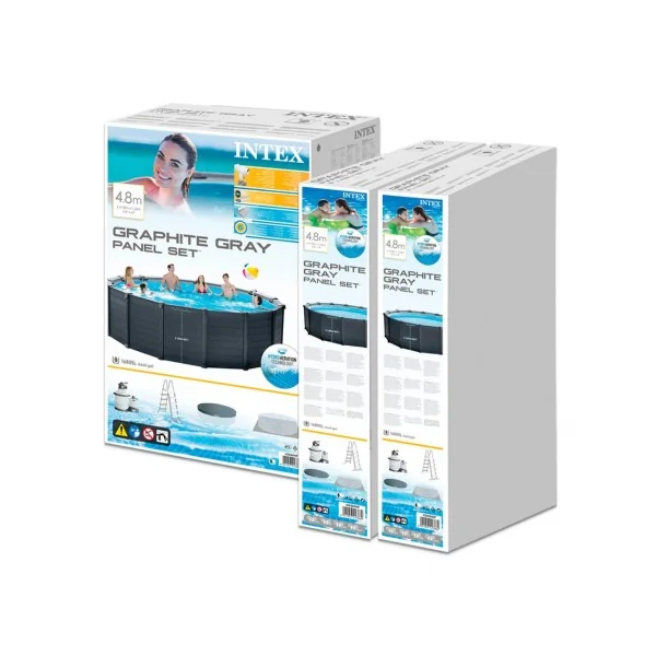Piscina desmontable INTEX Graphite Grey Panel 4,8 metros - Imagen 6