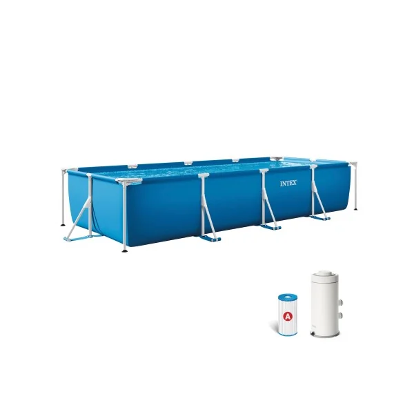 Piscina desmontable rectangular INTEX Metal Frame 4,5 metros + depuradora