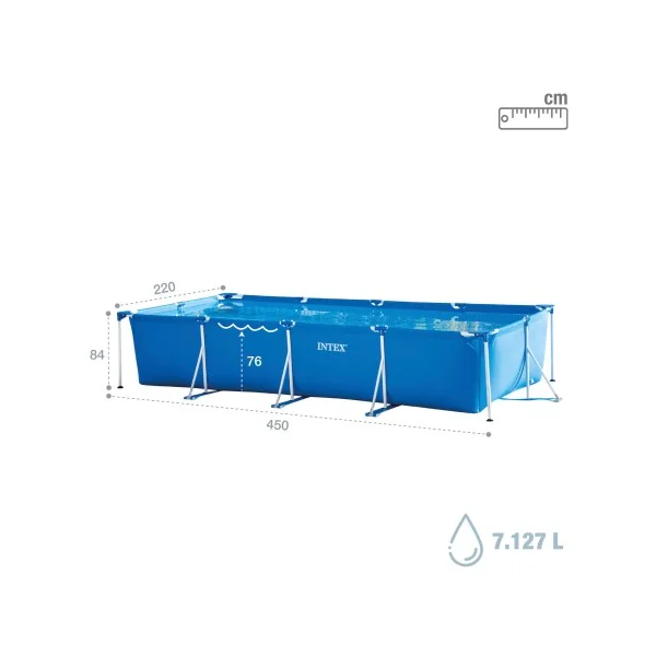 Piscina desmontable rectangular INTEX Metal Frame 4,5 metros + depuradora - Imagen 4