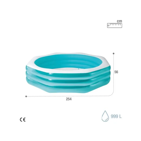 Piscina hinchable familiar octogonal 999 litros - Imagen 5