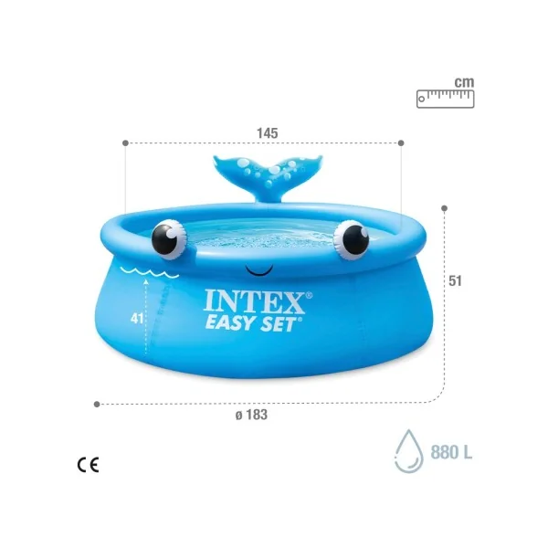 Piscina hinchable infantil ballena Easy Set 2 metros - Imagen 4