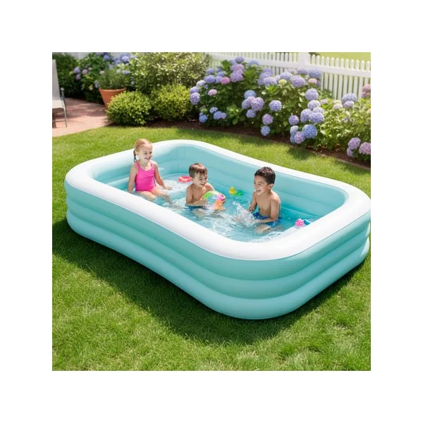 Piscina hinchable infantil rectangular 264x165x56 cm - Imagen 6