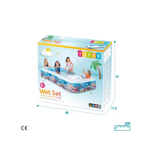 Piscina hinchable INTEX infantil tropical rectangular - Imagen 7