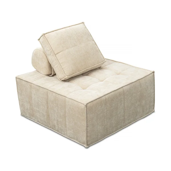 Poltrona in velluto - 96 x 100 x 89 cm - Beige