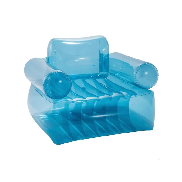 Poltrona inflável INTEX azul transparente com braços 109x107x79 cm