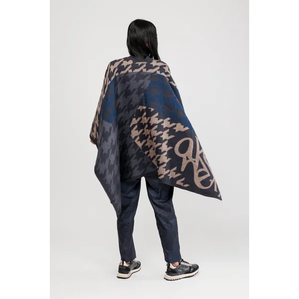 Poncho azul y beige - Imagen 4