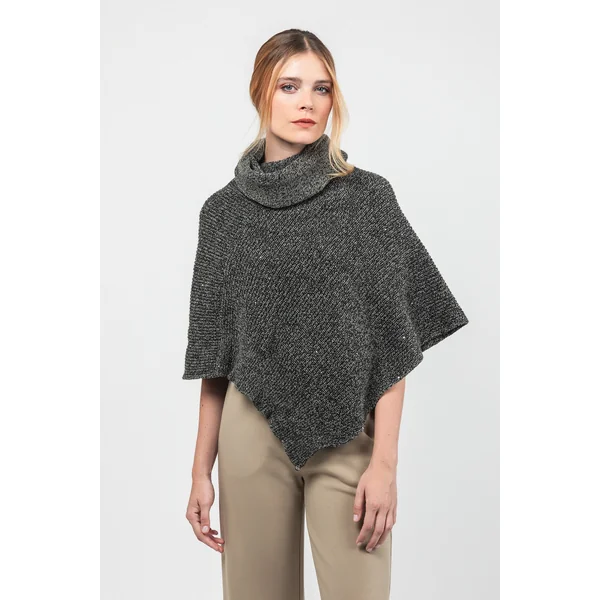 Poncho cuello alto azul