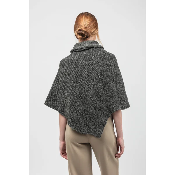 Poncho cuello alto azul - Imagen 2