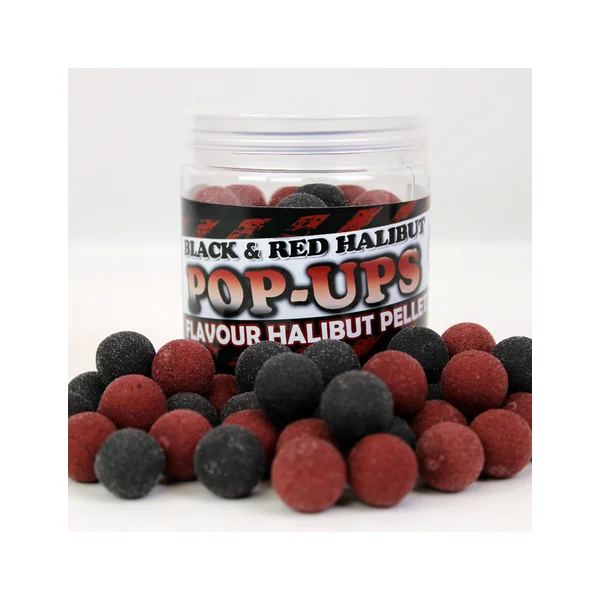 POP UPS BLACK & RED HALIBUT 14MM 250ML PRO ELITE