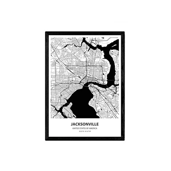 Poster NACNIC Mapa de acksonville USA (A4)