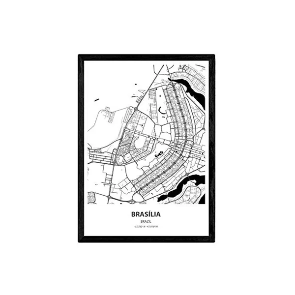 Poster NACNIC Mapa de Brasilia Brazil (A4)