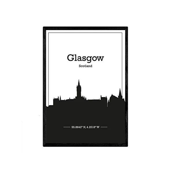 Poster NACNIC Mapa de Glasgow Escocia (A4)