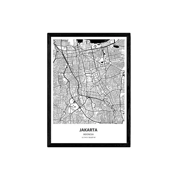 Poster NACNIC Mapa de Jakarta Indonesia (A4)