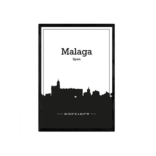 Poster NACNIC Mapa de Malaga España (A3)