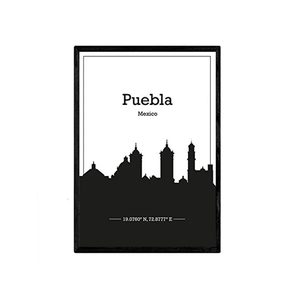 Poster NACNIC Mapa de Puebla Mexico (A4)