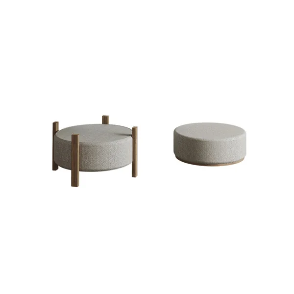 Pouf in legno "Clone" - 47 x 48 x 45 cm - Beige