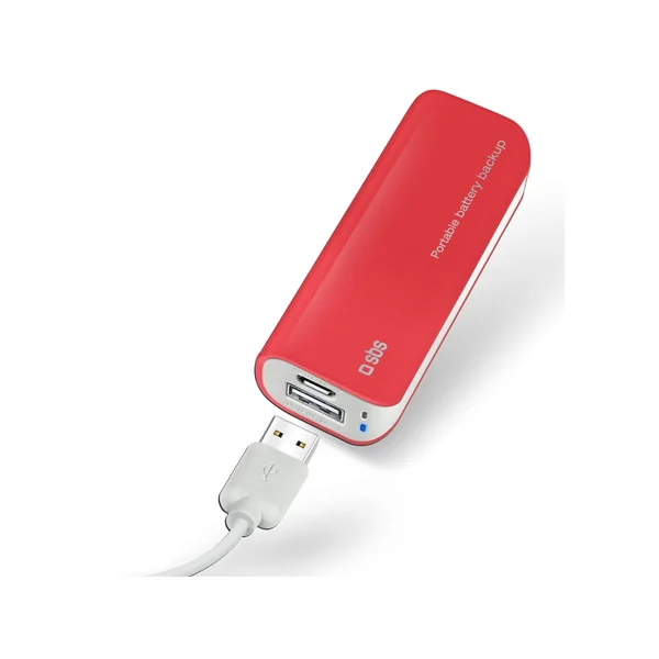 Powerbank SBS TEBB2200R (2200 mAh - 1 USB - MicroUSB - Rojo)