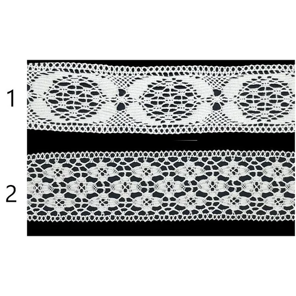 Puntilla de hilo blanco, entredós PC61-2