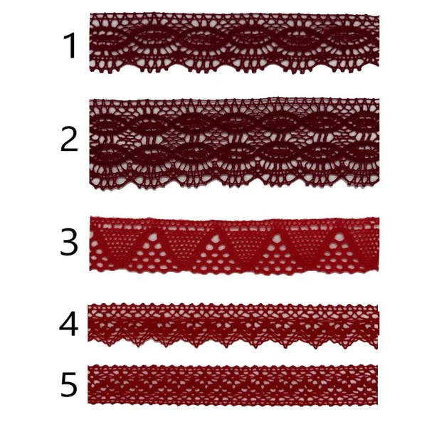 Puntilla y Entredós de hilo Rojo PC15-7