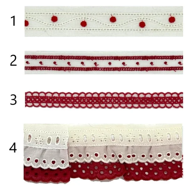 Puntilla y Entredós Rojo PC18-2