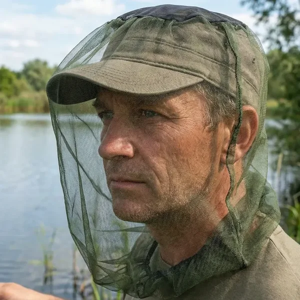 Red de cabeza anti-mosquitos para pesca