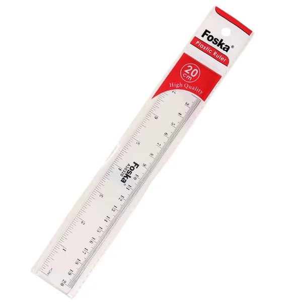 Regla Escolar Transparente 20cm Foska