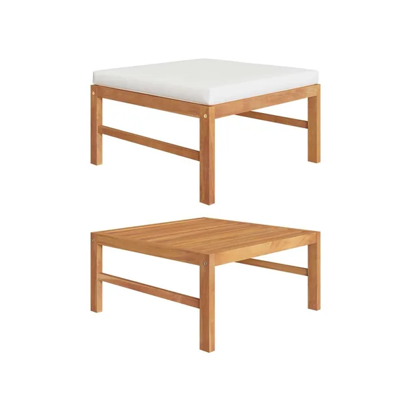 Reposapiés VIDAXL Crema Madera