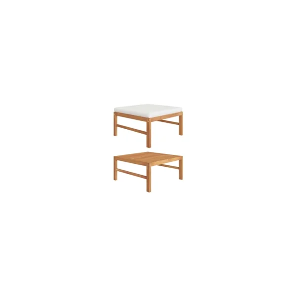 Reposapiés VIDAXL Crema Madera - Imagen 2