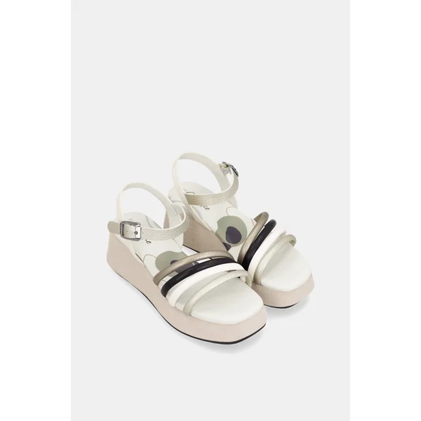 Sandalias con plataforma beige - Imagen 3