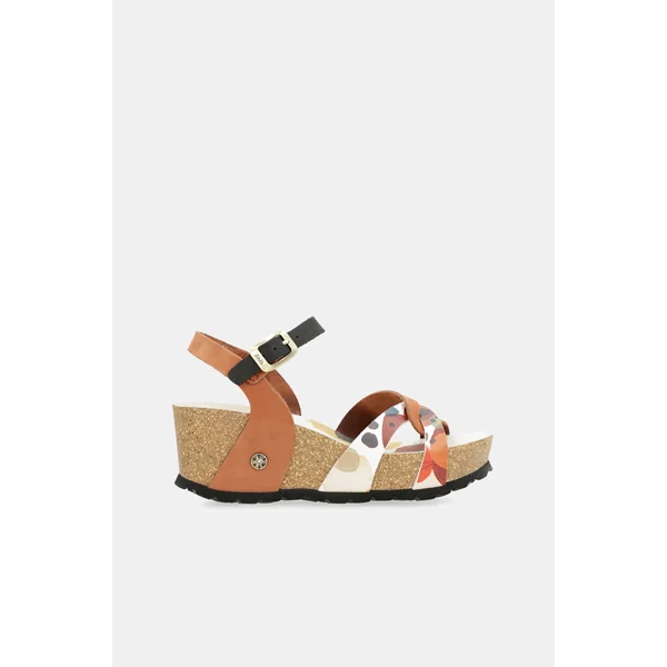 Sandalias cuña bio tiras cuero