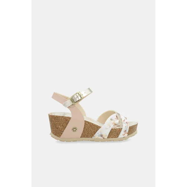 Sandalias de cuña bio tiras blancas