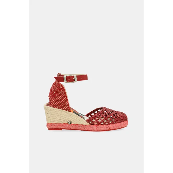 Sandalias de cuña rojas Alma