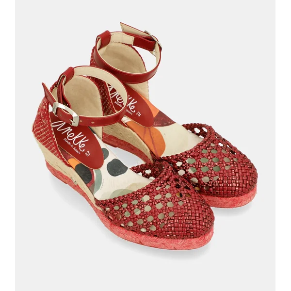 Sandalias de cuña rojas Alma - Imagen 3